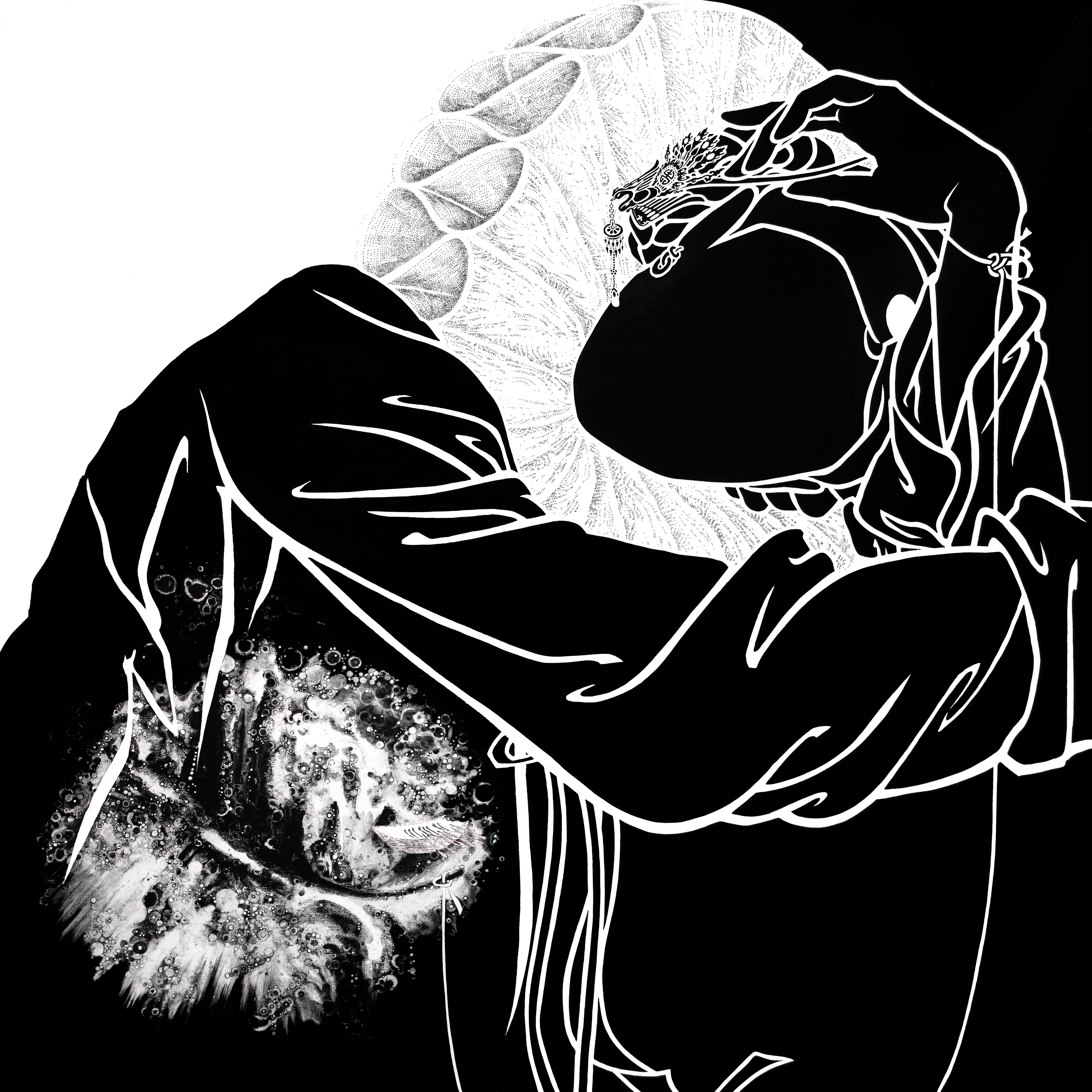 China 2000 Fine Art (New York, NY) Annysa Ng Embrace Nothingness II 2013 Ink and acrylic on canvas, silver gilding