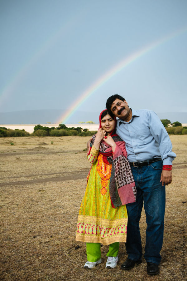 Malala pictured with her father, 