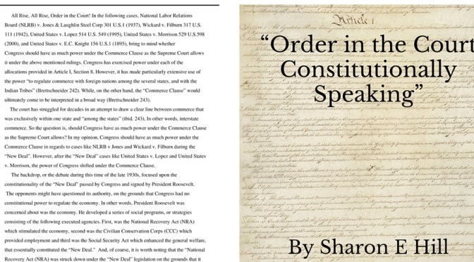 #LiteraryArts : Check Out ‘Order In The Court’ Constitutionally Speaking* by American Author, Sharon Elaine #NoCriticsJustArtists